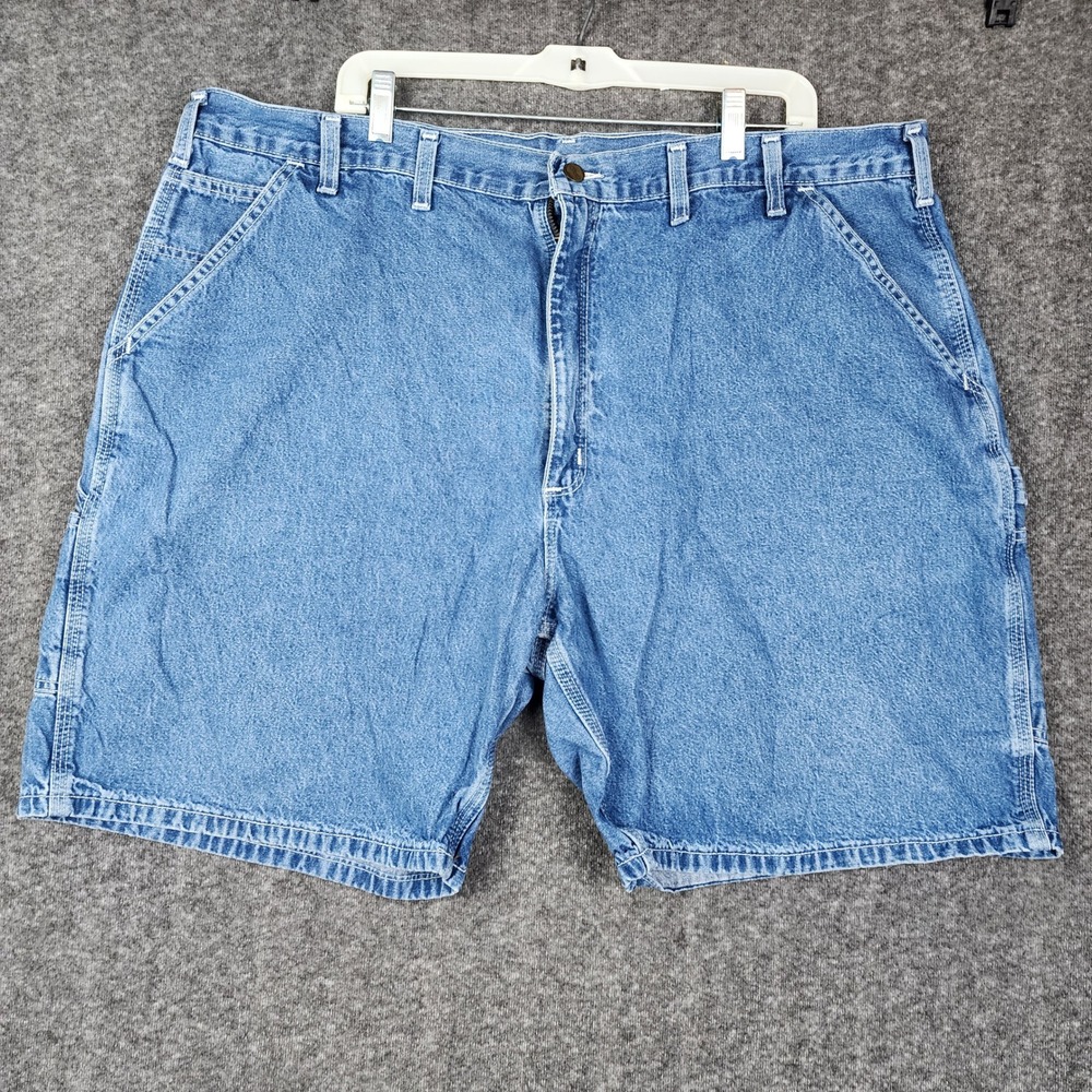 Carhartt Carpenter Shorts Mens 44 Blue Denim B28DST Stonewash Relaxed Fit